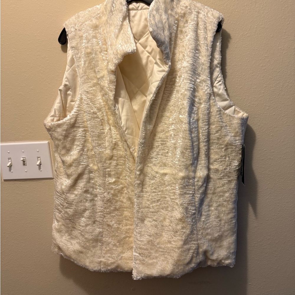 Cream Faux Fur Vest